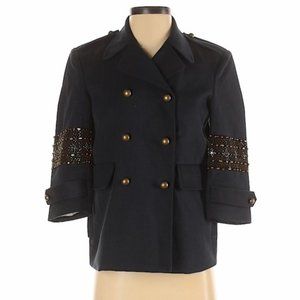 Gryphon New York Navy Beaded Peacoat Small